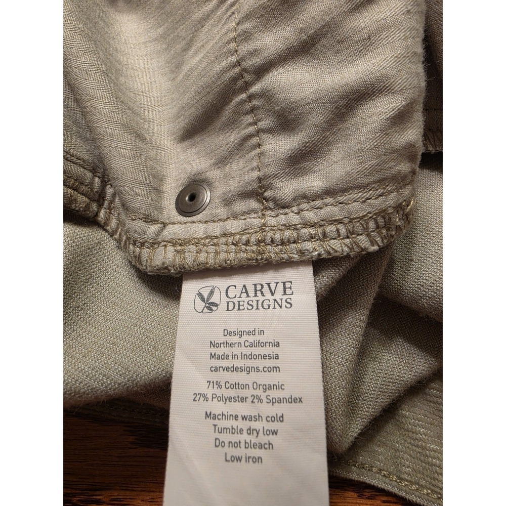 Carve Designs Oahu Corduroy Shorts Womens Size 14 Sage Green 4" Inseam - Picture 8 of 8